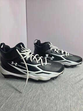 Under Armour UA Spotlight Hammer Football Cleats Mens 10.5 Black White